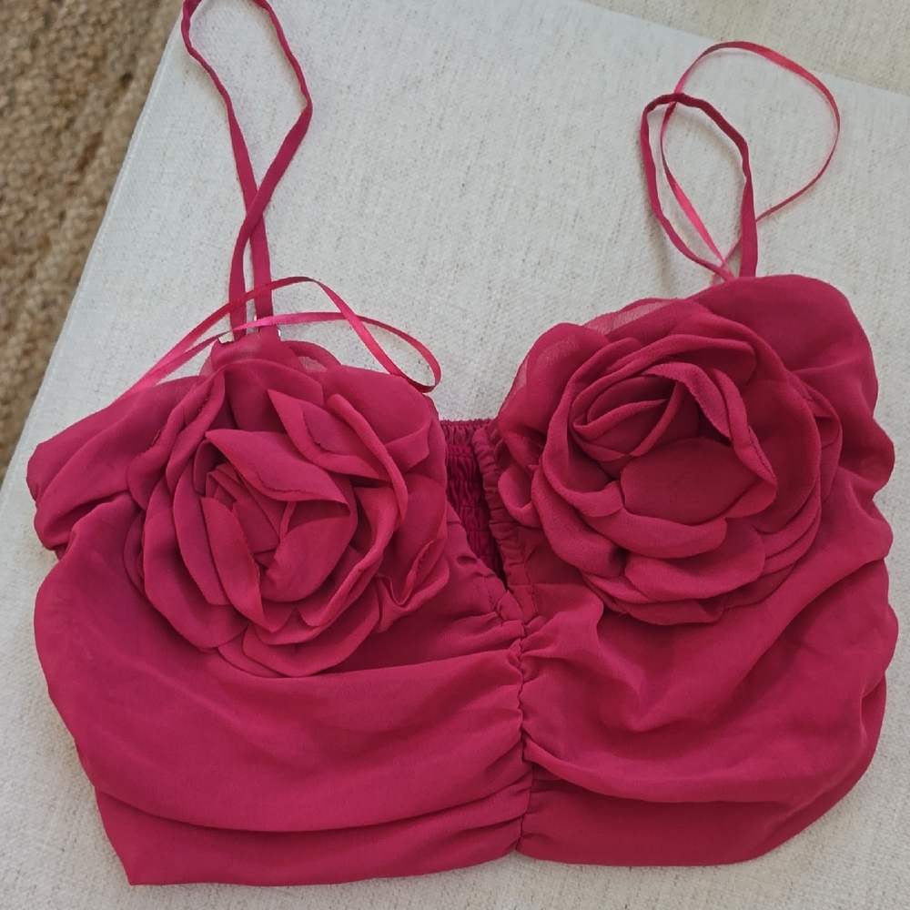 Bershka Pink Floral Blouse